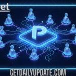 A futuristic holographic network visualization of Pasonet showing a glowing 'P' logo connecting various professional avatars via AI-powered digital lines.