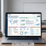 What is Qiser - all-in-one business dashboard view showing data analytics and process automation on a laptop screen